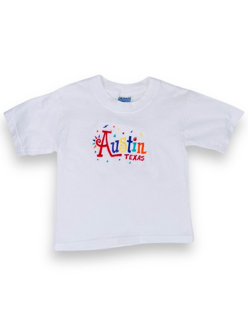 Vintage 90s AUSTIN TEXAS Embroidered White Short Sleeve Travel T-Shirt Top 6 - 8